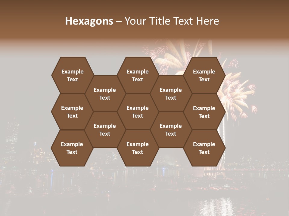 A Fireworks Display With A City Skyline In The Background PowerPoint Template