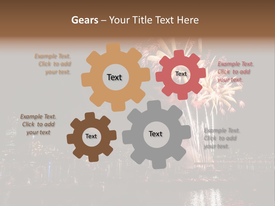 A Fireworks Display With A City Skyline In The Background PowerPoint Template