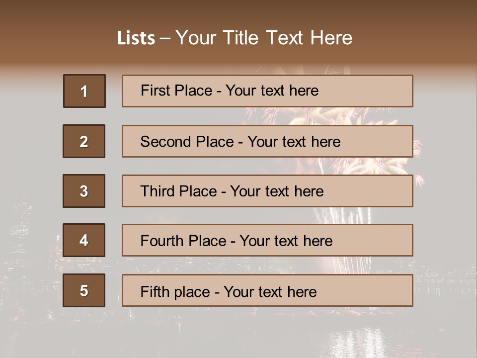 A Fireworks Display With A City Skyline In The Background PowerPoint Template