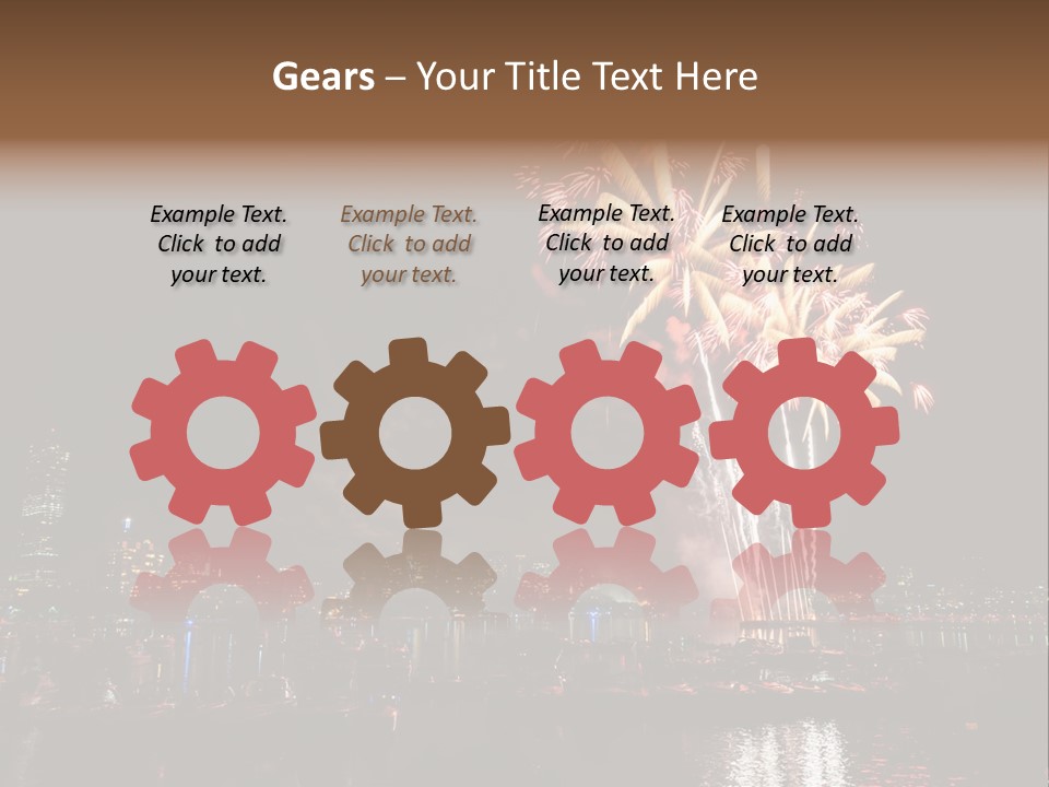 A Fireworks Display With A City Skyline In The Background PowerPoint Template
