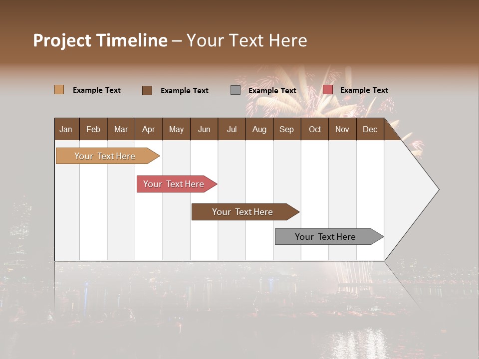 A Fireworks Display With A City Skyline In The Background PowerPoint Template
