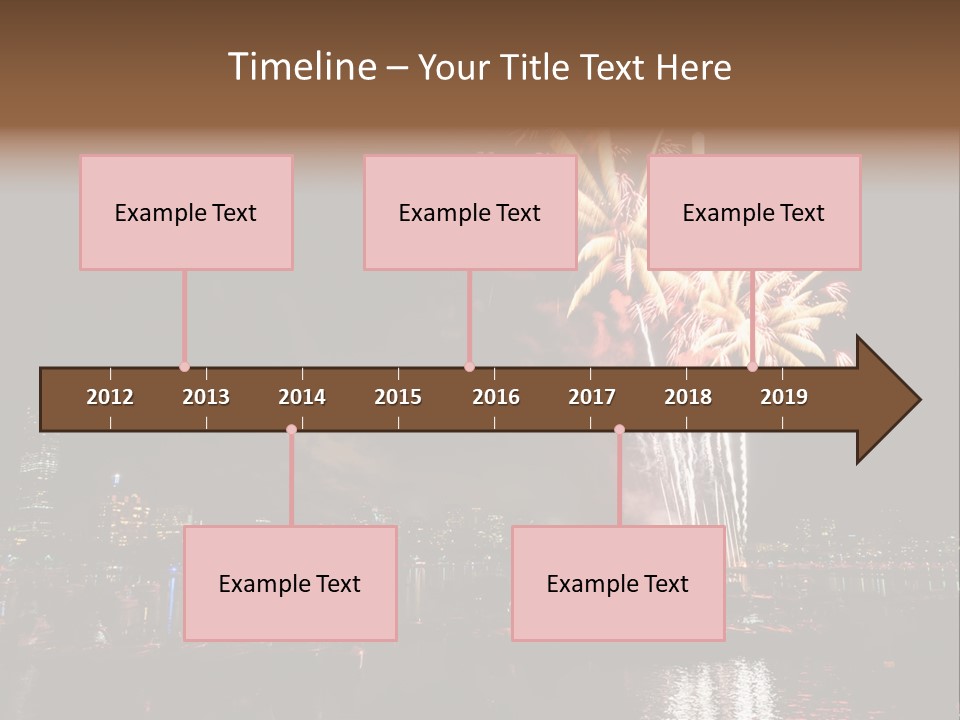 A Fireworks Display With A City Skyline In The Background PowerPoint Template