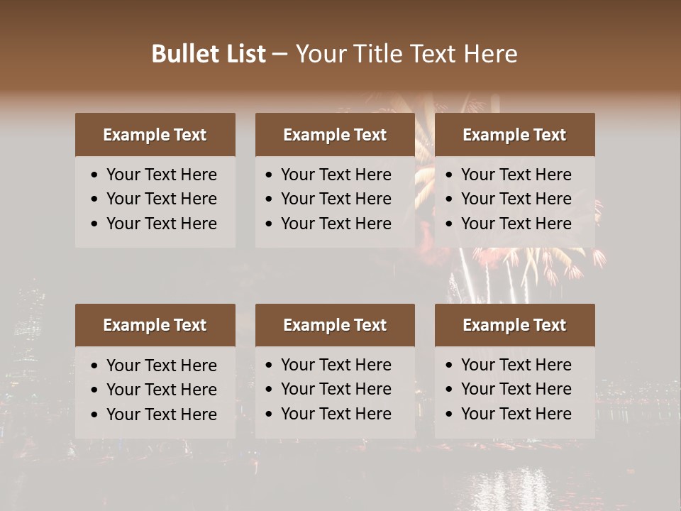 A Fireworks Display With A City Skyline In The Background PowerPoint Template