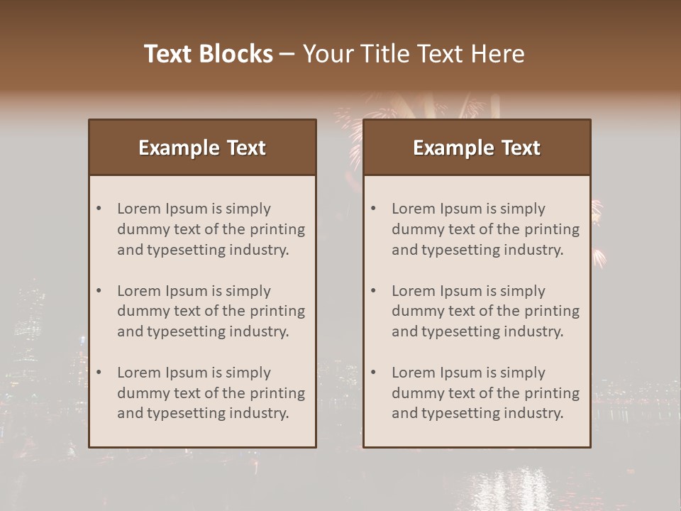 A Fireworks Display With A City Skyline In The Background PowerPoint Template