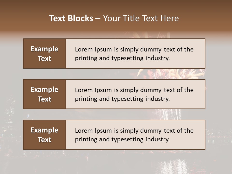A Fireworks Display With A City Skyline In The Background PowerPoint Template