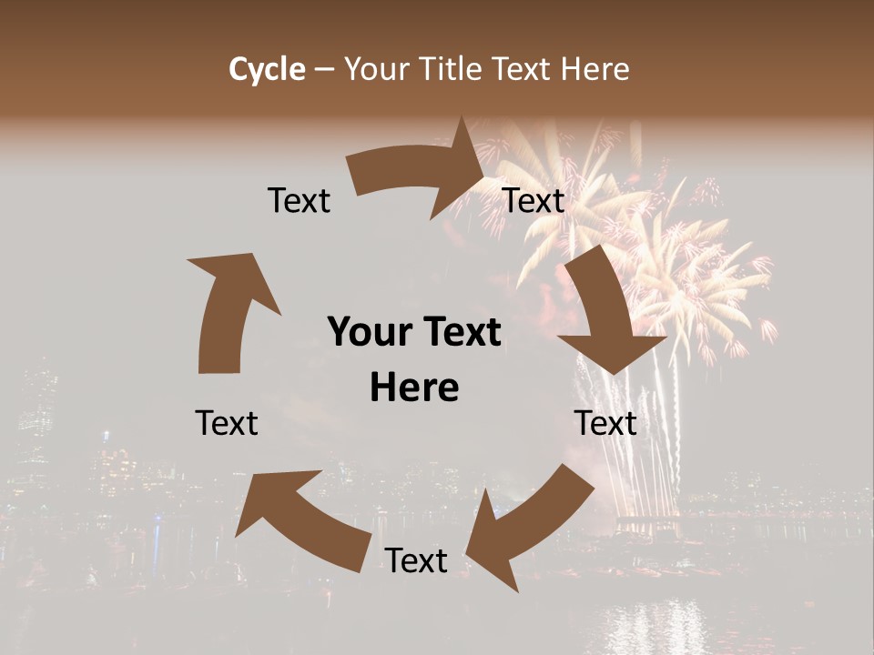 A Fireworks Display With A City Skyline In The Background PowerPoint Template