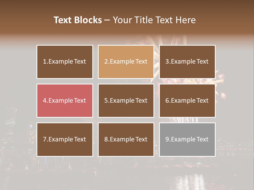 A Fireworks Display With A City Skyline In The Background PowerPoint Template