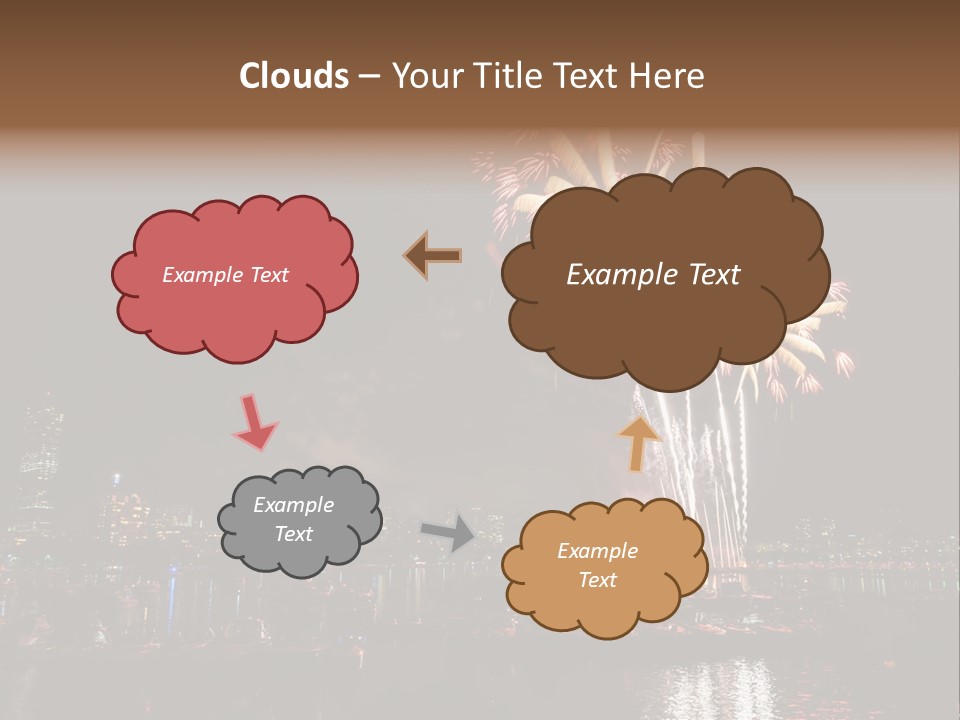 A Fireworks Display With A City Skyline In The Background PowerPoint Template