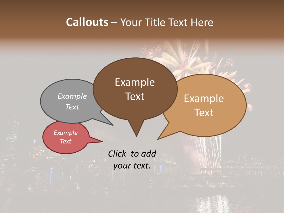 A Fireworks Display With A City Skyline In The Background PowerPoint Template