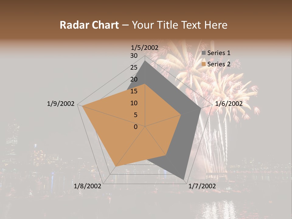 A Fireworks Display With A City Skyline In The Background PowerPoint Template