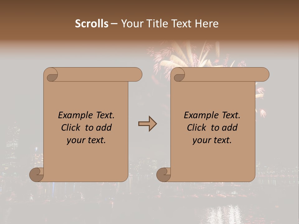 A Fireworks Display With A City Skyline In The Background PowerPoint Template