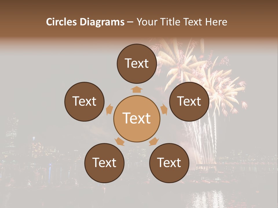 A Fireworks Display With A City Skyline In The Background PowerPoint Template