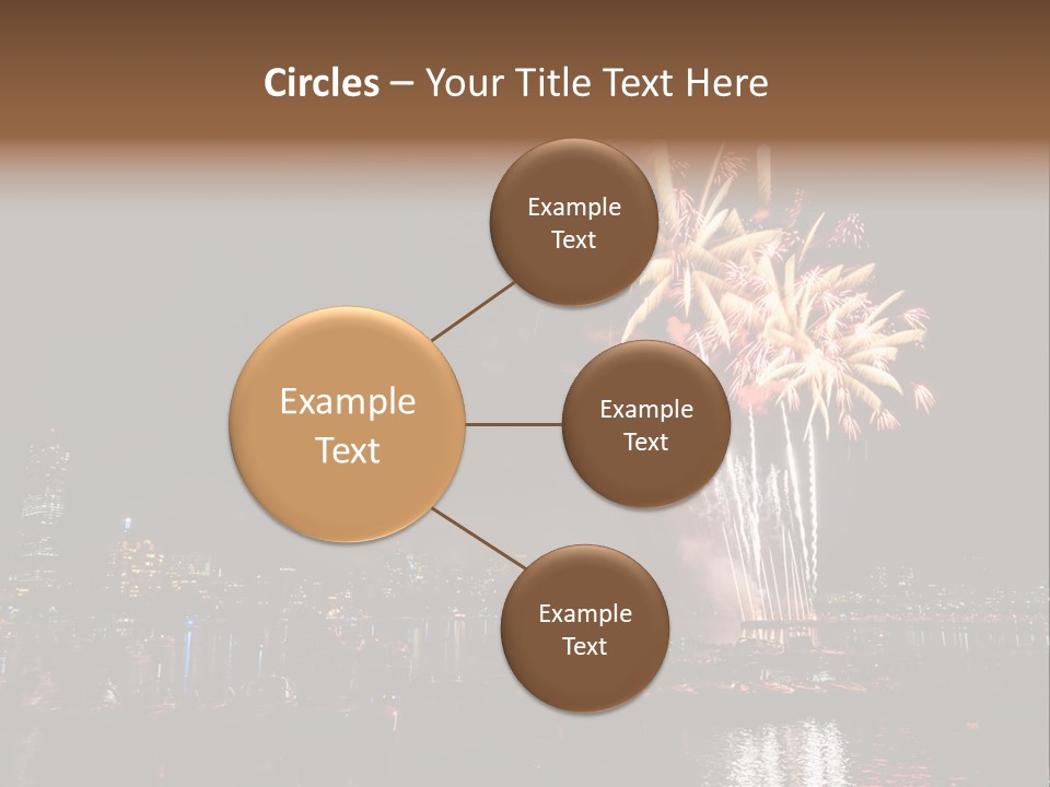 A Fireworks Display With A City Skyline In The Background PowerPoint Template