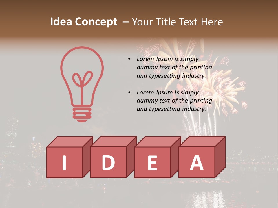 A Fireworks Display With A City Skyline In The Background PowerPoint Template