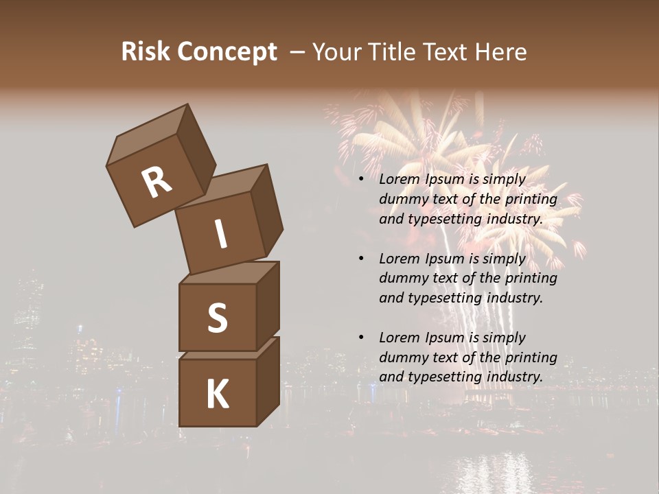 A Fireworks Display With A City Skyline In The Background PowerPoint Template