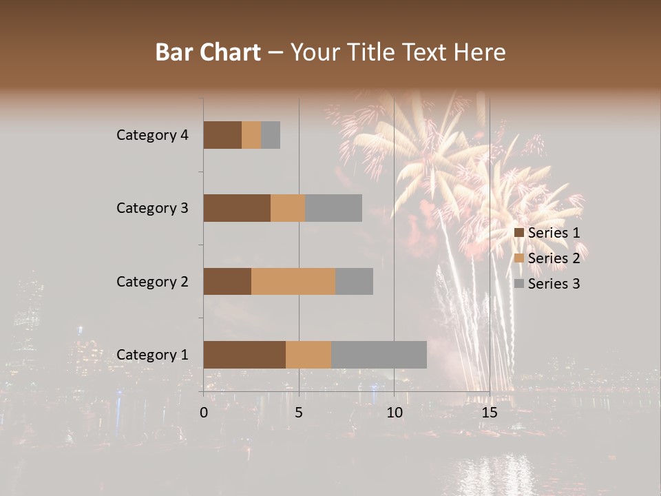 A Fireworks Display With A City Skyline In The Background PowerPoint Template
