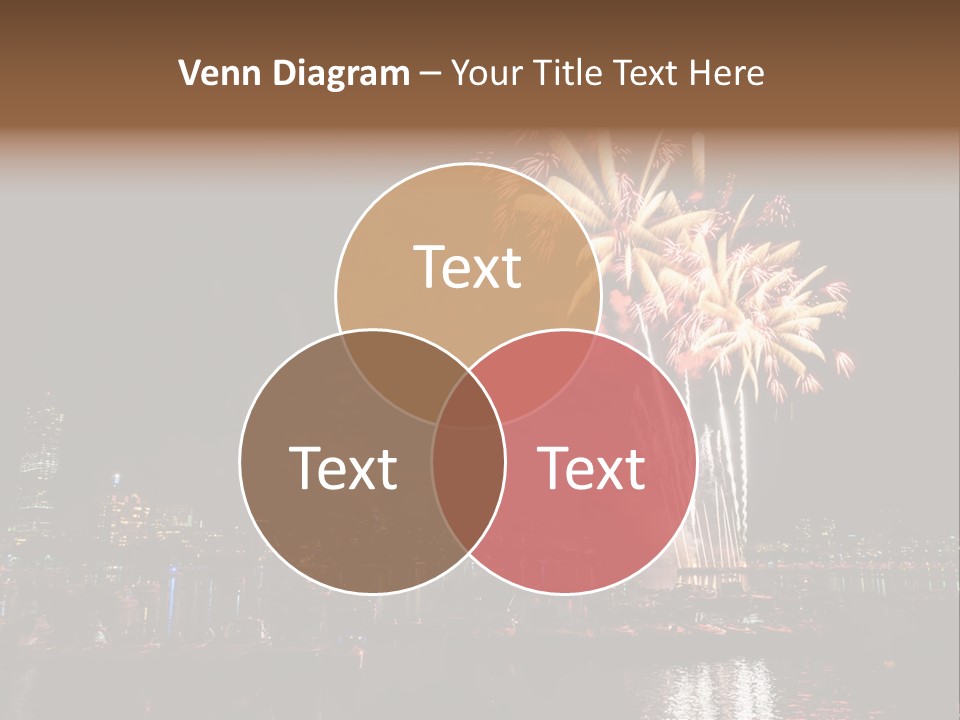 A Fireworks Display With A City Skyline In The Background PowerPoint Template