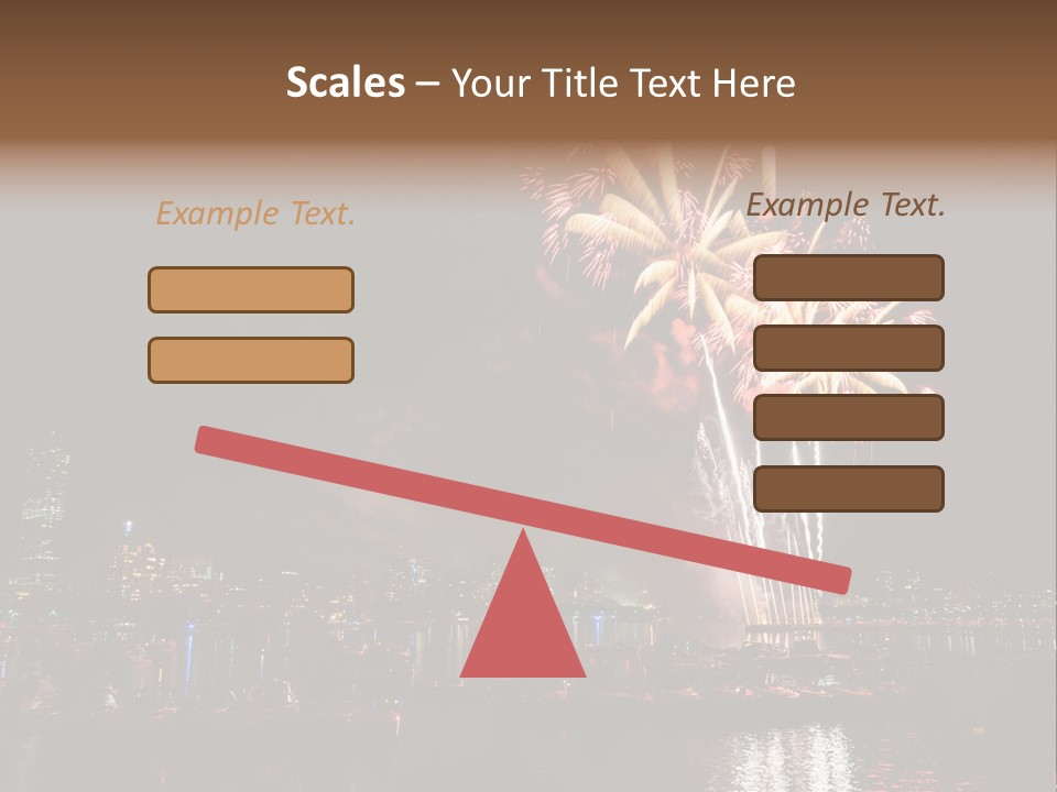 A Fireworks Display With A City Skyline In The Background PowerPoint Template