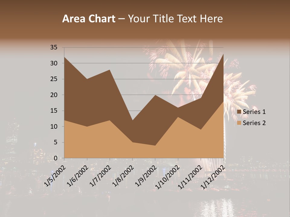 A Fireworks Display With A City Skyline In The Background PowerPoint Template