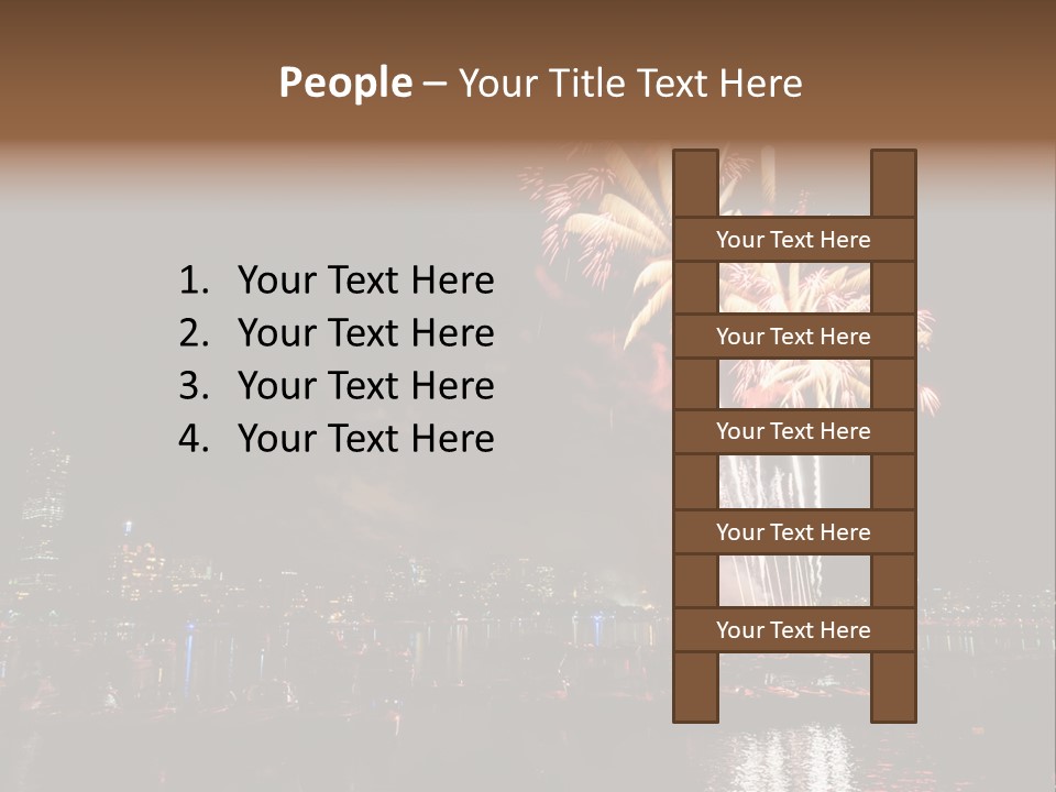 A Fireworks Display With A City Skyline In The Background PowerPoint Template