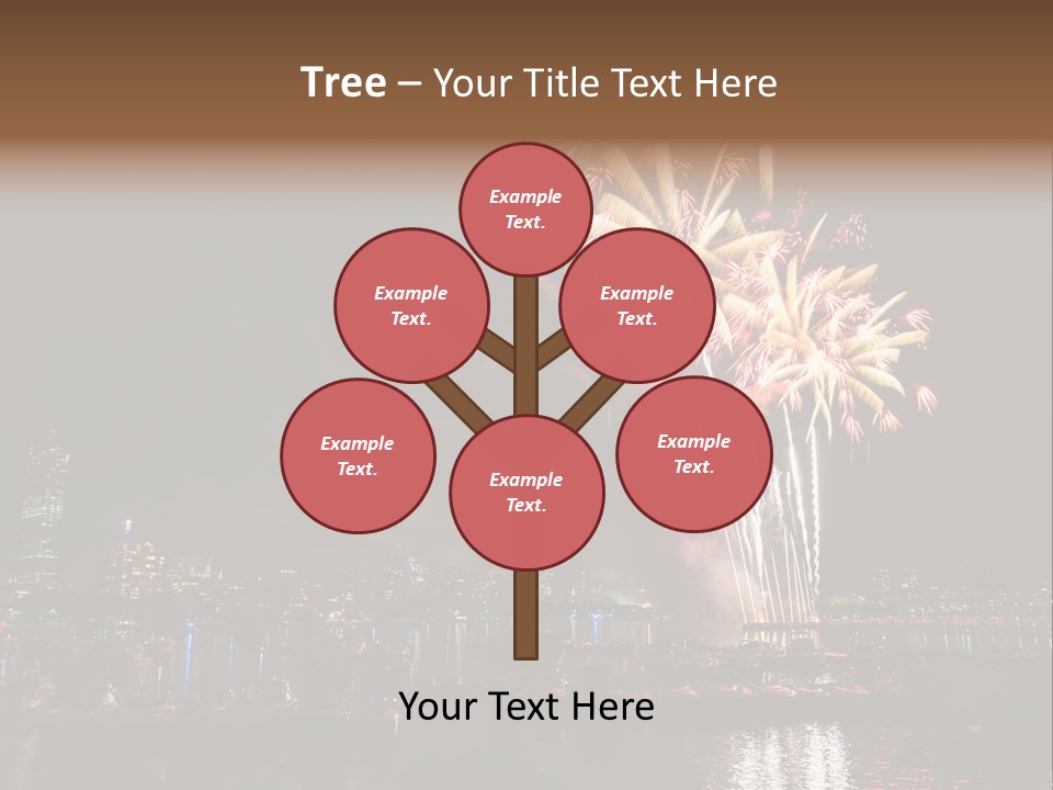 A Fireworks Display With A City Skyline In The Background PowerPoint Template