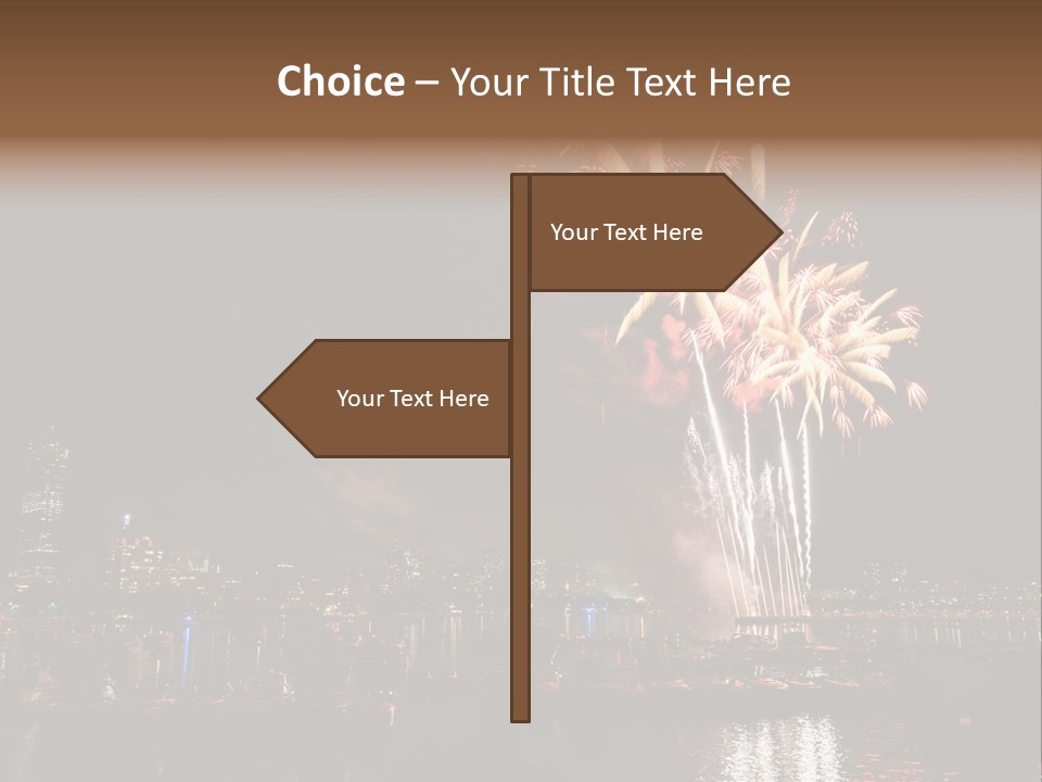 A Fireworks Display With A City Skyline In The Background PowerPoint Template