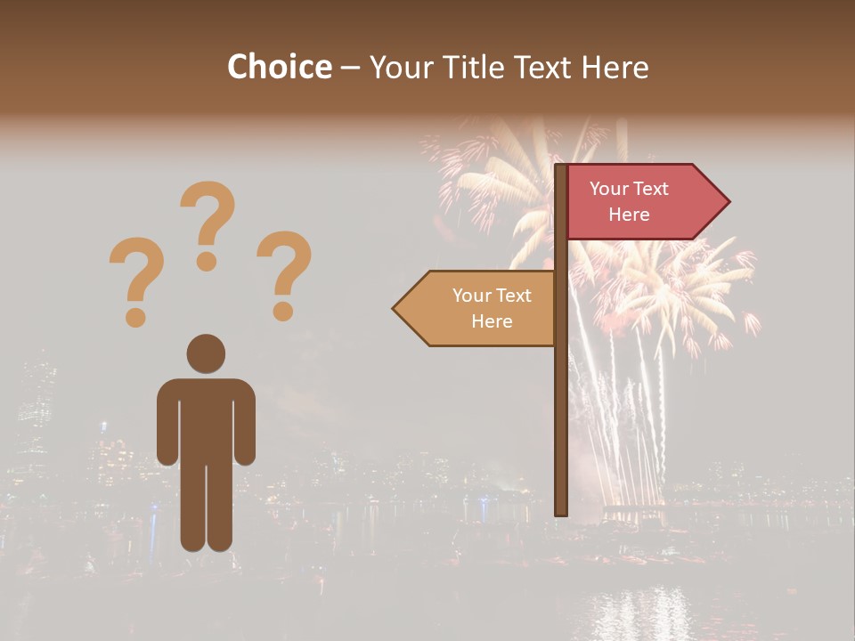 A Fireworks Display With A City Skyline In The Background PowerPoint Template