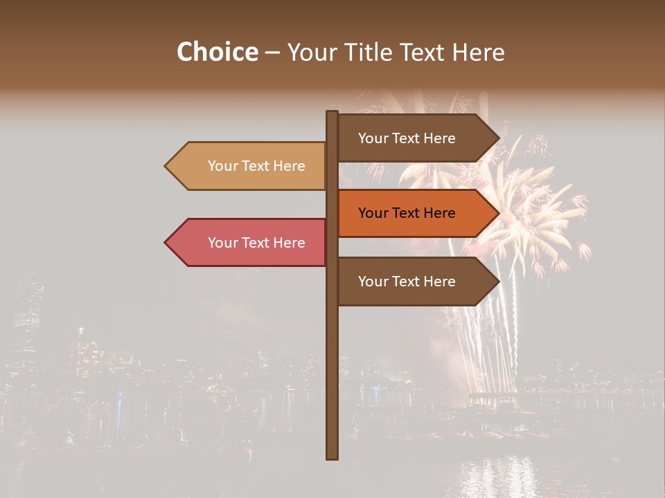 A Fireworks Display With A City Skyline In The Background PowerPoint Template