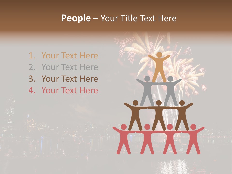 A Fireworks Display With A City Skyline In The Background PowerPoint Template