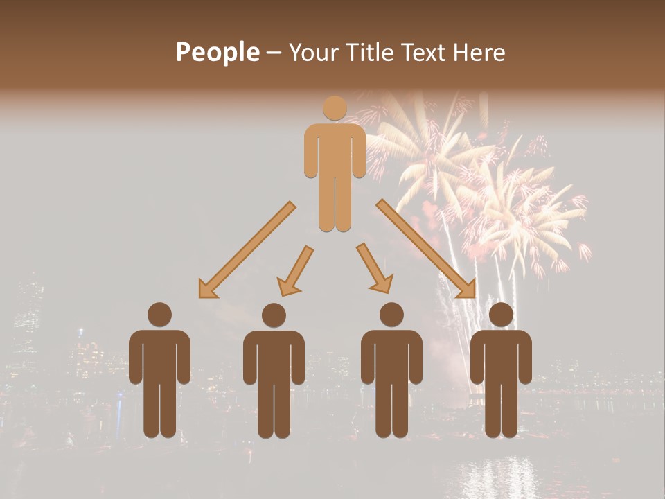 A Fireworks Display With A City Skyline In The Background PowerPoint Template