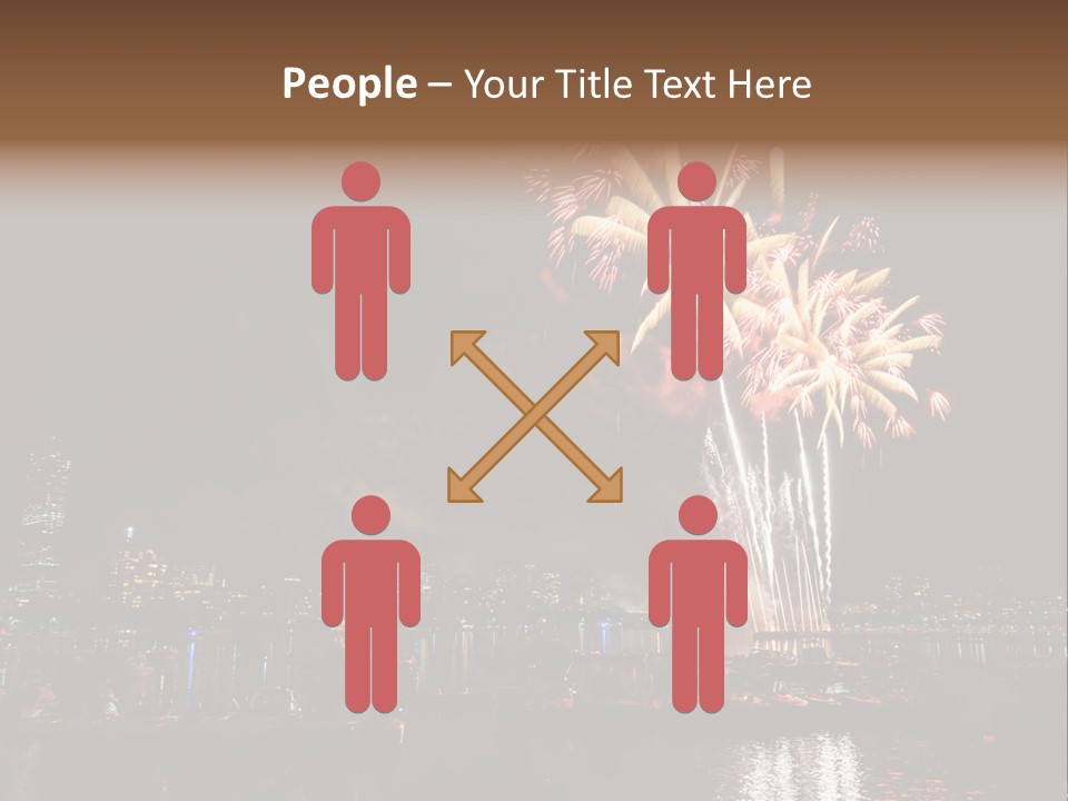 A Fireworks Display With A City Skyline In The Background PowerPoint Template