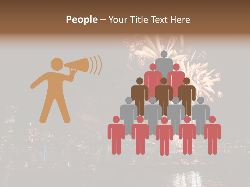 A Fireworks Display With A City Skyline In The Background PowerPoint Template