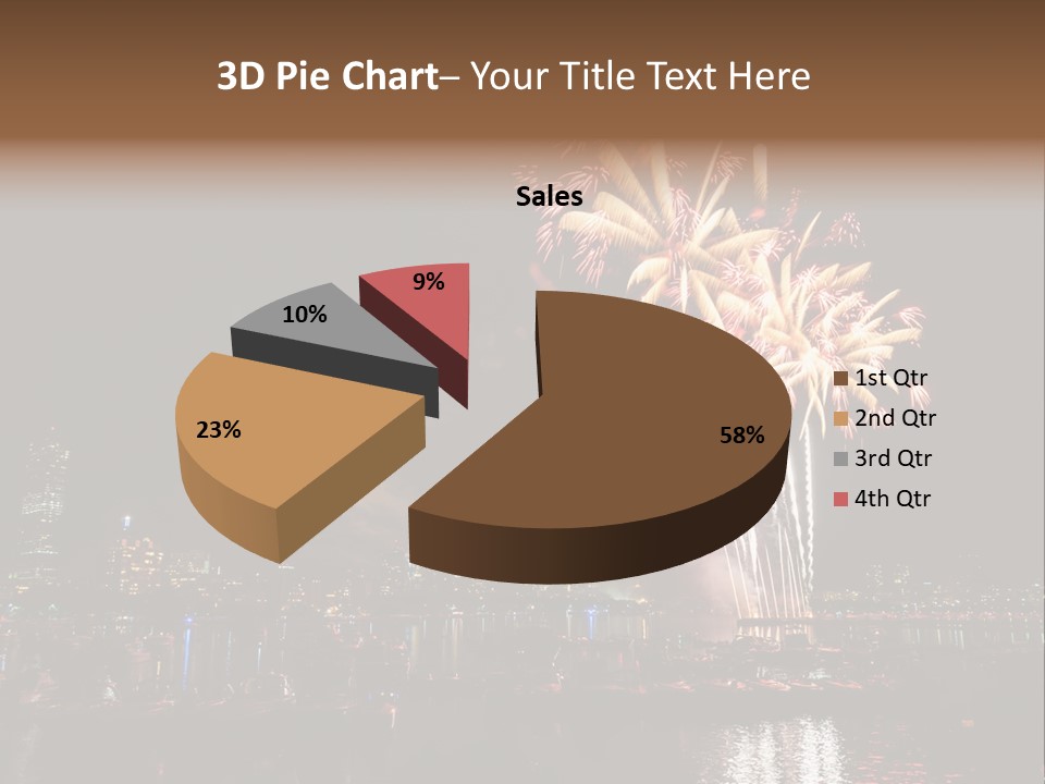 A Fireworks Display With A City Skyline In The Background PowerPoint Template