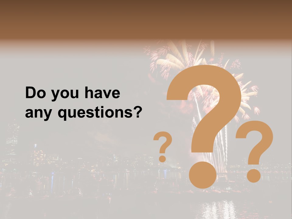 A Fireworks Display With A City Skyline In The Background PowerPoint Template