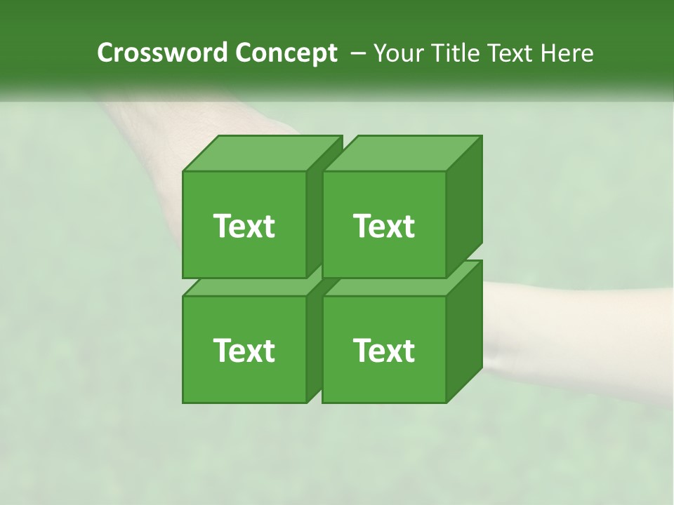 A Man Holding A Small Child's Hand In Front Of A Green Field PowerPoint Template