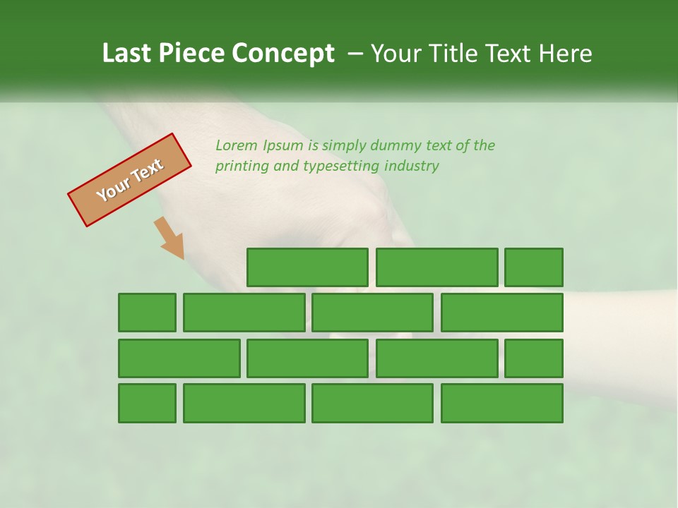 A Man Holding A Small Child's Hand In Front Of A Green Field PowerPoint Template