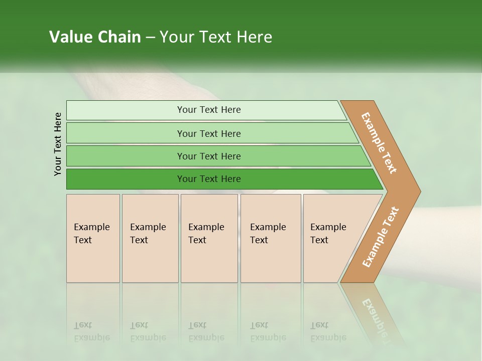A Man Holding A Small Child's Hand In Front Of A Green Field PowerPoint Template