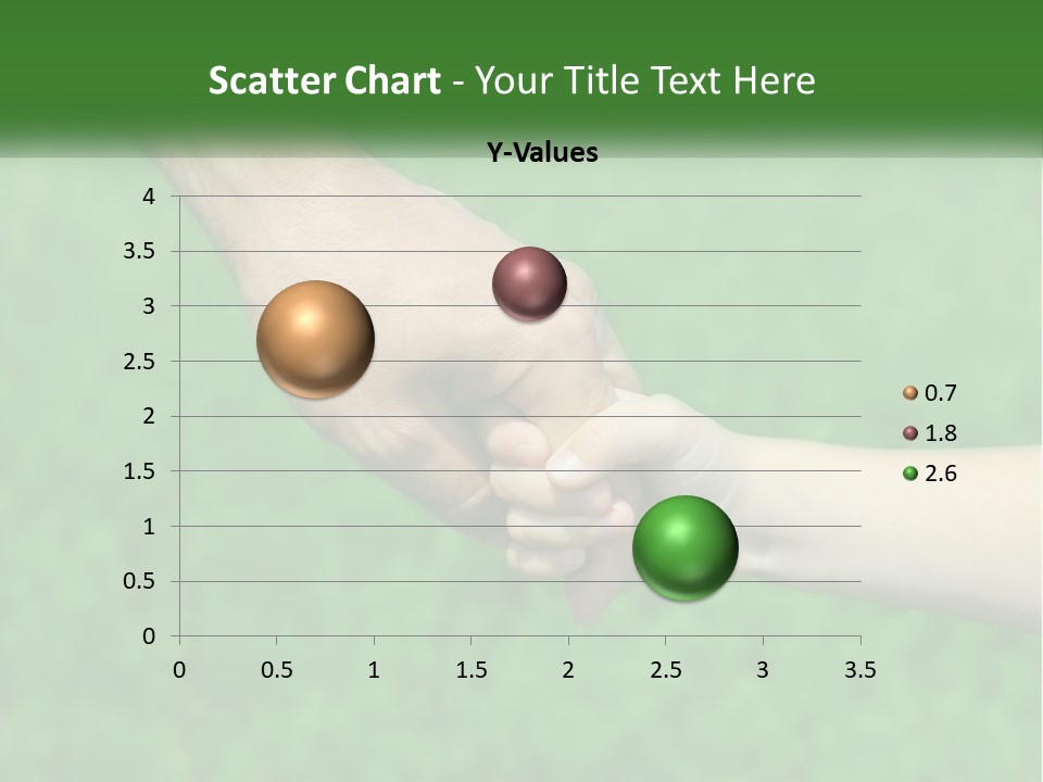 A Man Holding A Small Child's Hand In Front Of A Green Field PowerPoint Template