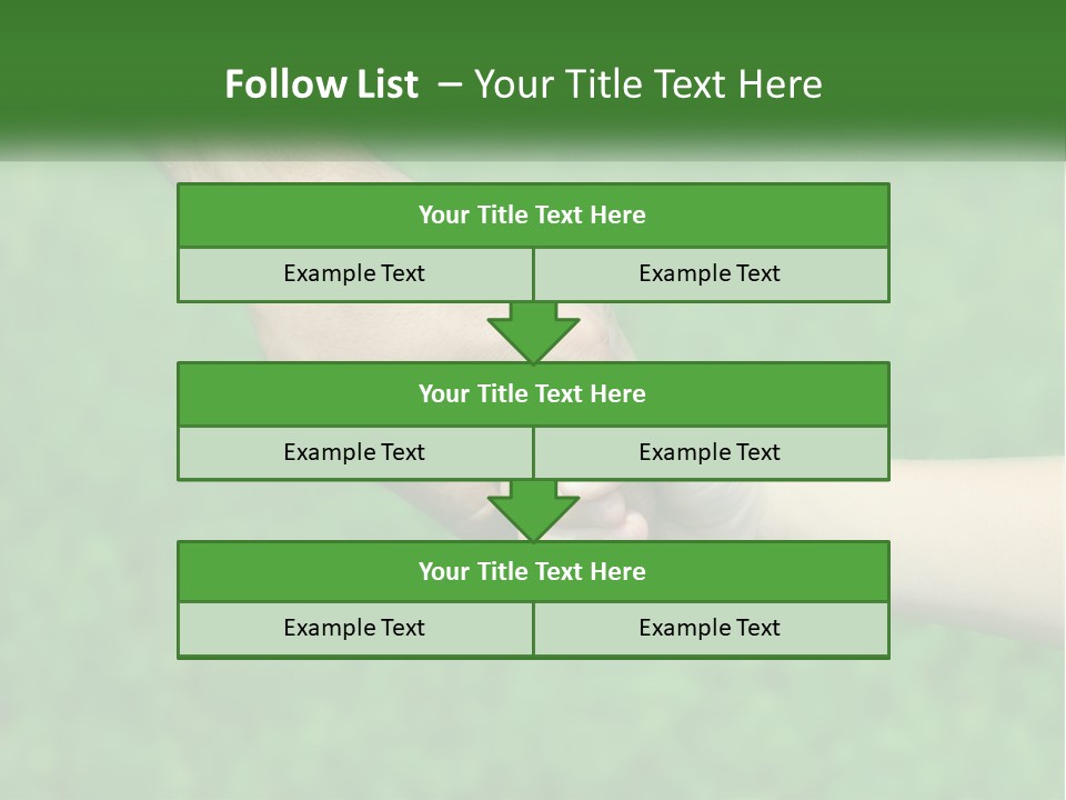 A Man Holding A Small Child's Hand In Front Of A Green Field PowerPoint Template