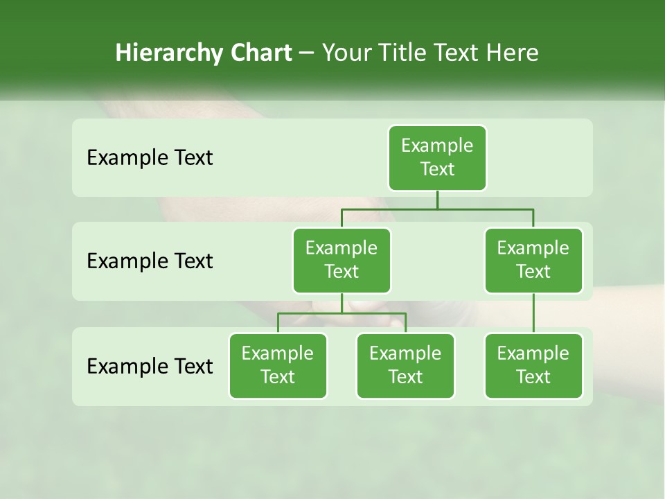 A Man Holding A Small Child's Hand In Front Of A Green Field PowerPoint Template