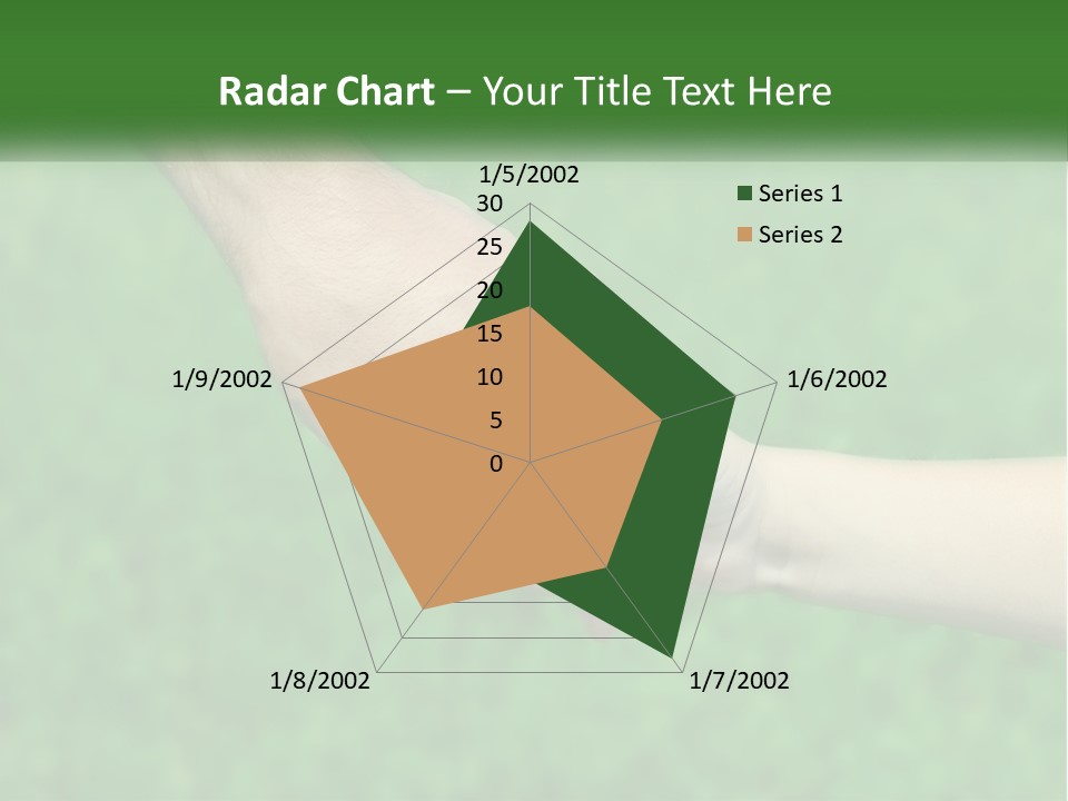 A Man Holding A Small Child's Hand In Front Of A Green Field PowerPoint Template