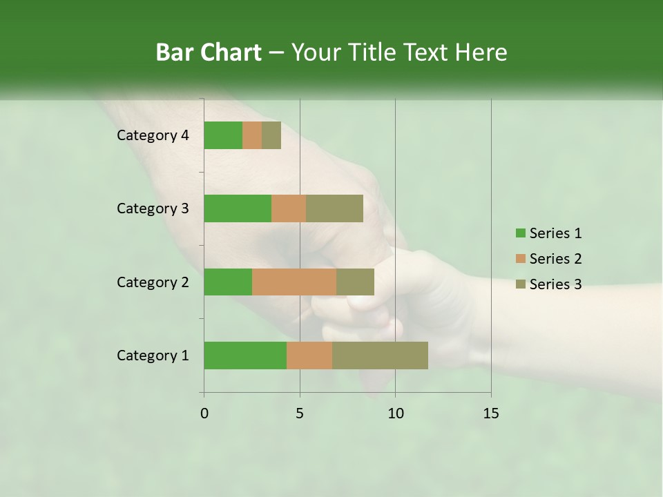 A Man Holding A Small Child's Hand In Front Of A Green Field PowerPoint Template