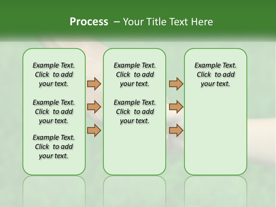 A Man Holding A Small Child's Hand In Front Of A Green Field PowerPoint Template