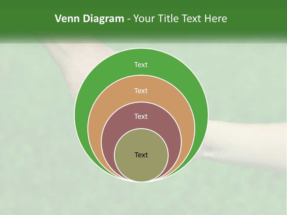 A Man Holding A Small Child's Hand In Front Of A Green Field PowerPoint Template