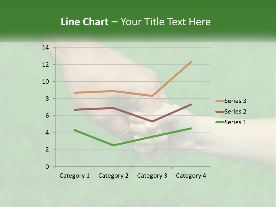 A Man Holding A Small Child's Hand In Front Of A Green Field PowerPoint Template