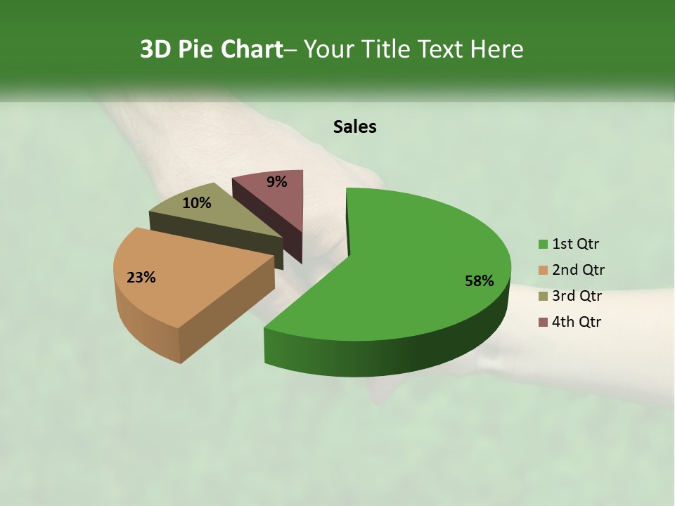 A Man Holding A Small Child's Hand In Front Of A Green Field PowerPoint Template