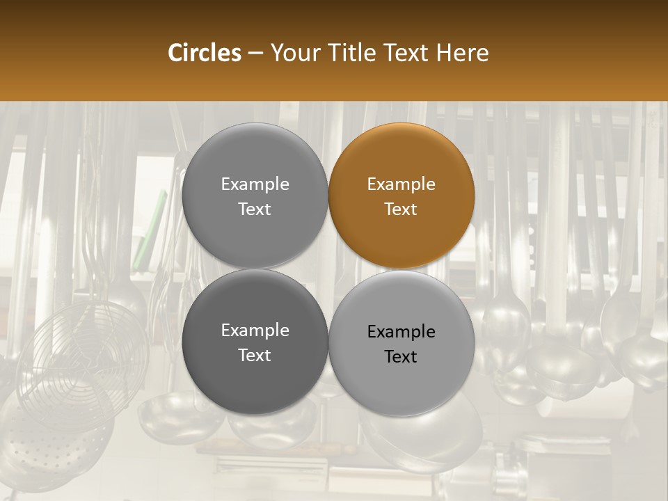 A Bunch Of Spoons Hanging From A Rack In A Kitchen PowerPoint Template