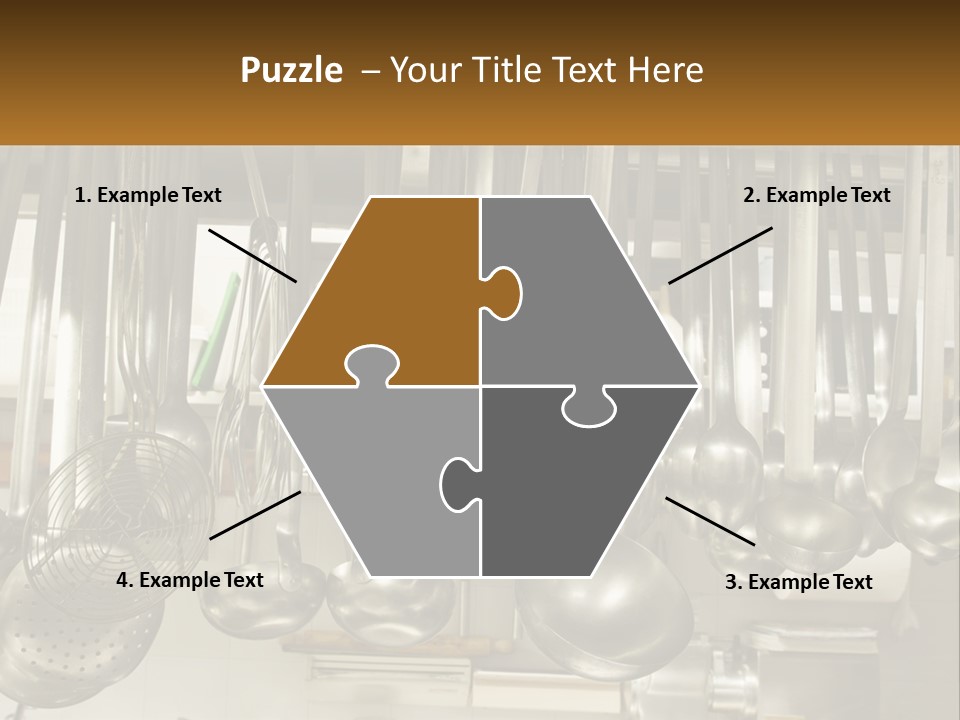 A Bunch Of Spoons Hanging From A Rack In A Kitchen PowerPoint Template