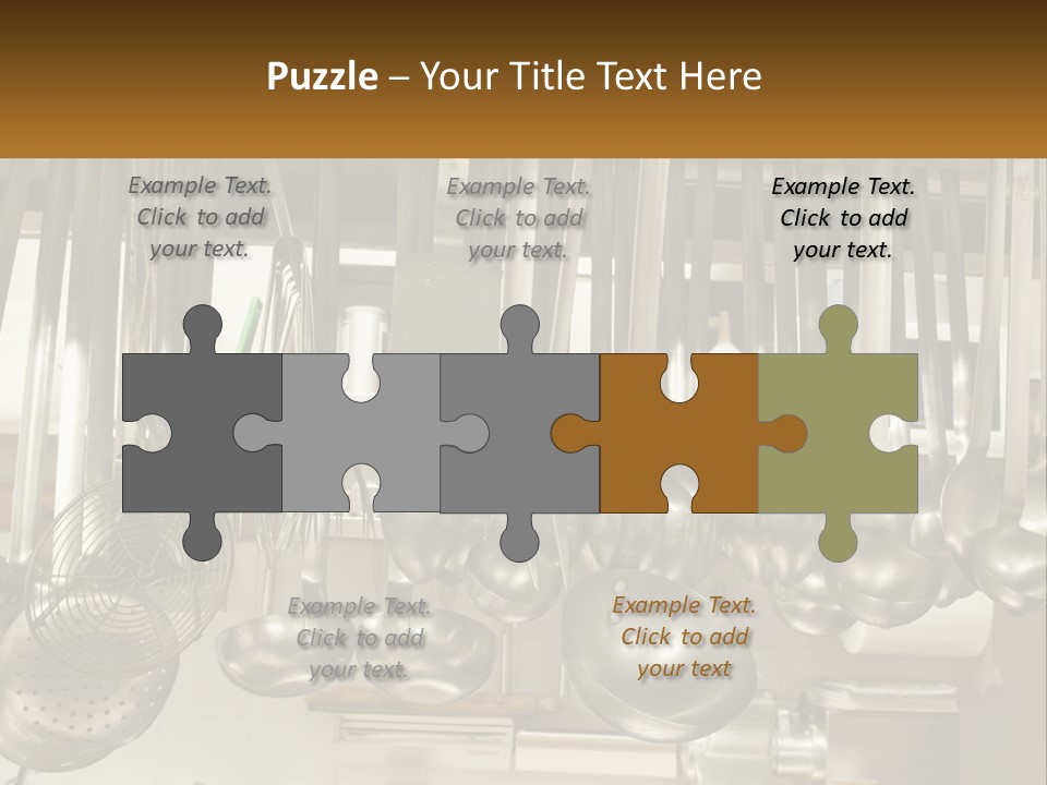 A Bunch Of Spoons Hanging From A Rack In A Kitchen PowerPoint Template