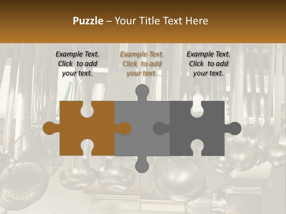 A Bunch Of Spoons Hanging From A Rack In A Kitchen PowerPoint Template